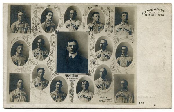 1904 New York Giants Rotograph Postcard