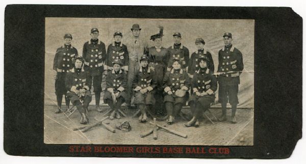 Circa 1900 Star Bloomer Girls Ball Club Advertising Photo & Roster