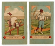 Lot of 4 1880s Score Card Covers with Baseball Lithos