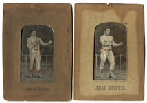Circa 1888 Thomas Steven Stevengraph Silk Boxing Cabinets Complete Set of 4