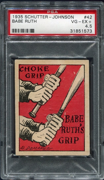 1935 Schutter-Johnson #42 Babe Ruth PSA 4.5