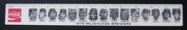 1975 Milwaukee Braves Coca Cola/White Hen Pantry Ruler