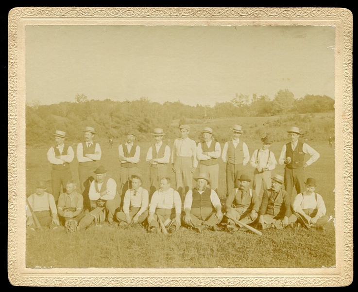 19th Century Cabinet Photo Baseball Players w/Equipment