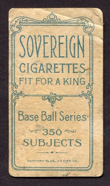 T206 Newly Discovered Blue Sovereign Back SGC AUTH