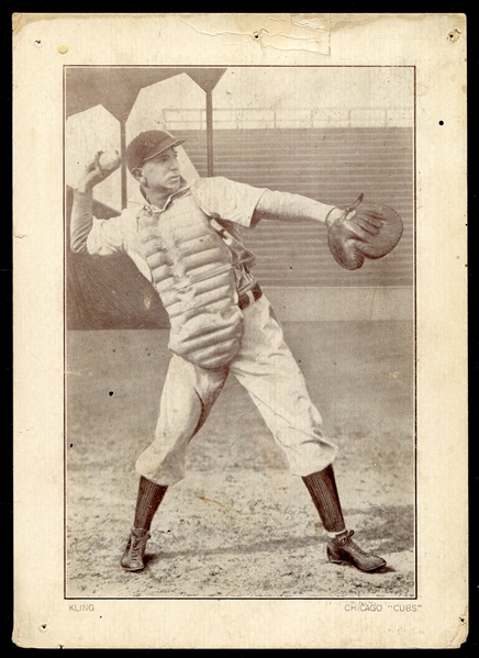 1910-12 Plow Boy Tobacco Cabinet Kling Chicago Cubs w/Offer Back