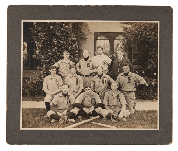 Harvard Military School Baseball Team Cabinet Photo 1900s-1910s
