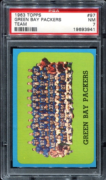 1963 Topps #97 Green Bay Packers Team PSA 7