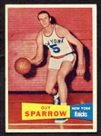 1957 Topps #38 Guy Sparrow New York Knicks