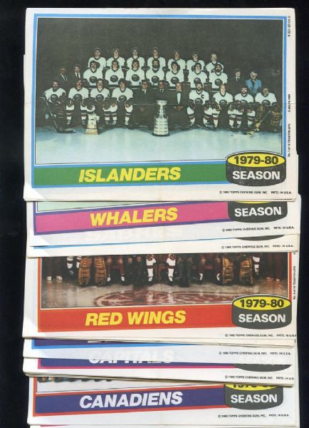 1980-81 Topps Hockey Team Set Poster Insert Set of 16 plus 25 dupes