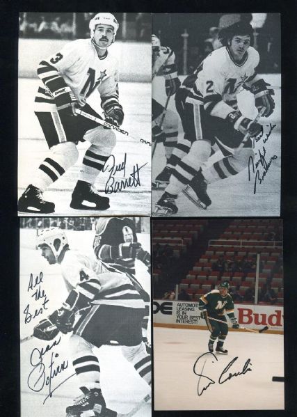 Eleven 1970s-1980s Minnesota North Stars Autographed Postcards