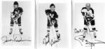 Thirteen Different Minnesota North Stars b & w Pictures Autographed