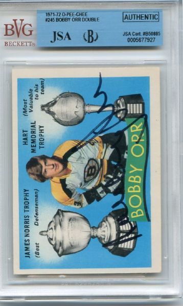 1971-72 O-Pee-Chee Bobby Orr Autographed card JSA/Beckett certified