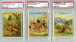 T73 Indian Life in the 60's lot of 22 different cards all PSA graded