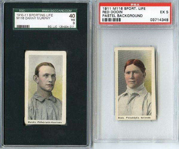 M116 Lot of two cards Dooin PSA 5 and Murphy SGC 40