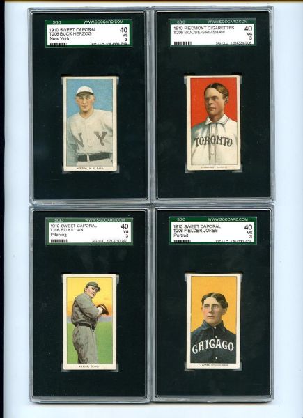 T206 Lot of Eight SGC Graded 40s