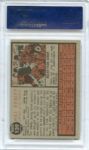 1962 Topps #139 Hal Reniff Pitching Green Tint PSA 8 oc