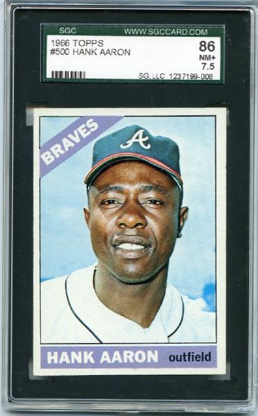 1966 Topps #500 Hank Aaron SGC 86