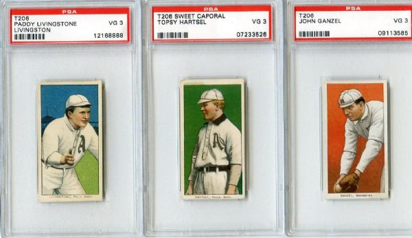 T206 Lot of Six PSA 3s