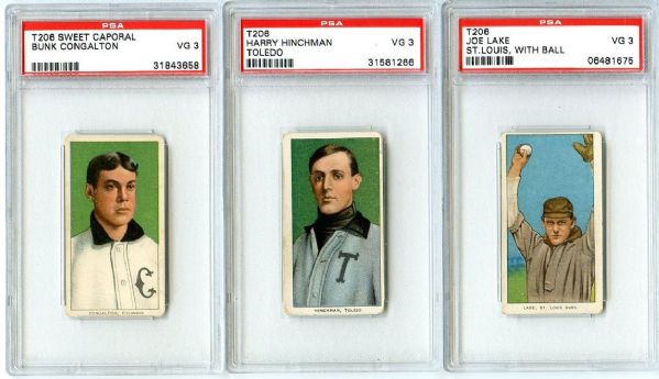 T206 Lot of Six PSA 3s 