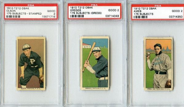 T212 1910 Obak Lot of Five PSA Graded