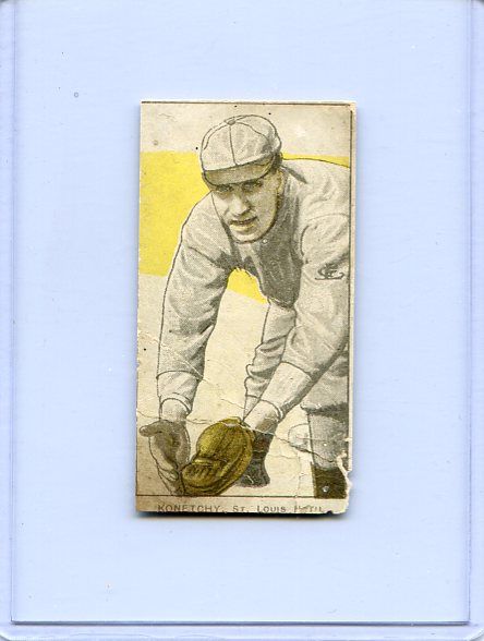 T206 Yellow, Brown and White Printers Scrap Card of Konetchy
