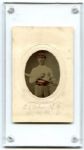 Circa late 1860's Tintype of ID'd Base Ball Player with Ball and Bat