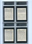 E145 1915 Cracker Jack lot of 19 GAI 7.5 and 7's