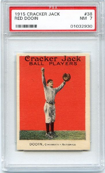 E145 1915 Cracker Jack #38 Red Dooin, Cincinnati Reds PSA 7