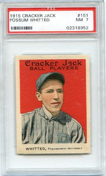 E145 1915 Cracker Jack #151 Possum Whitted, Philadelphia Phillies PSA 7