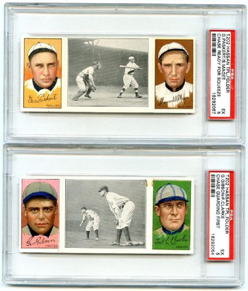 T202 Pair of PSA 5s Gibson/Clarke and Paskert/Magee