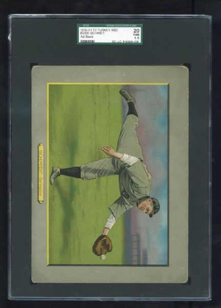 T3 #116 Boss Schmidt, Detroit Tigers Turkey Red Back SGC 20