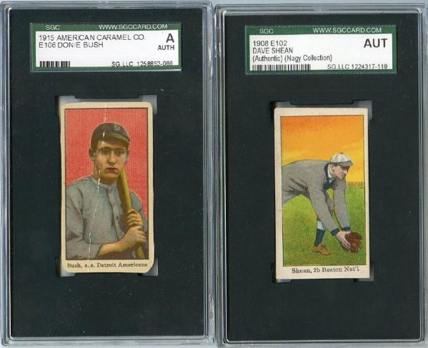 Four Card E-card Lot All Graded E101, E102 & E106