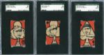 1930's W-UNC Playing Strip Cards Lot of Five SGC Graded