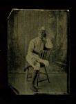 Circa 1870s Tintype of Ornately dressed baseball player- Outstanding clarity!!