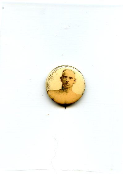 Robert Fitzsimmons 1890s Pepsin Gum Pin