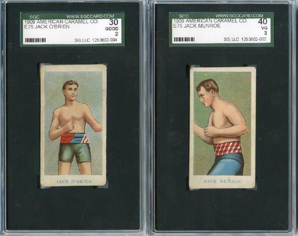 E75 American Caramel Prize Fighters Lot Of 2 SGC Graded