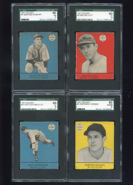 R324 1941 Goudey Lot of Nine Different Including HOF and SP All SGC Graded
