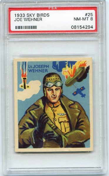 R136 1934 National Chicle Sky Birds #25 Joe Wehner PSA 8