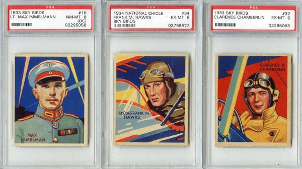 R136 National Chicle Sky Birds Lot of Five PSA Graded Including Series of 144