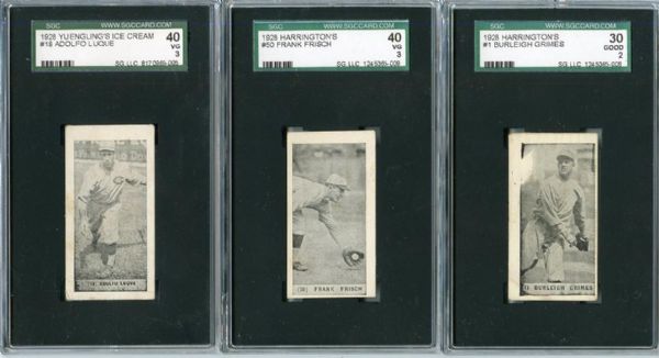 1928 Harringtons and Yuenglings Ice Cream Cards Lot of 3 SGC Graded