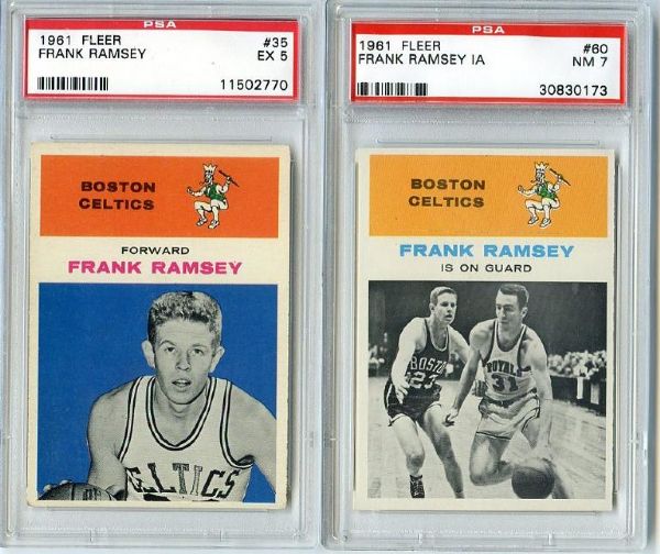 1961 Fleer Basketball #35 Frank Ramsey PSA 5 & #60 Frank Ramsey IA PSA 7