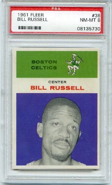 1961 Fleer Basketball #38 Bill Russell PSA 8
