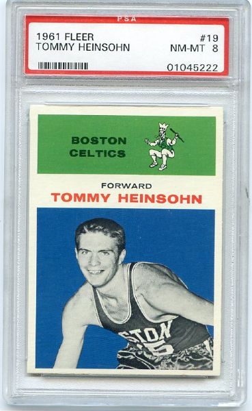 1961 Fleer Basketball #19 Tommy Heinsohn PSA 8