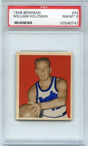 1948 Bowman Basketball #32 Red Holzman Rookie Card PSA 8