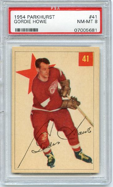 1954 Parkhurst Hockey #41 Gordie Howe PSA 8