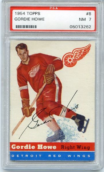 1954 Topps Hockey #8 Gordie Howe PSA 7