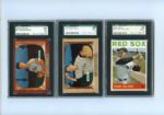 Lot of Three High Grade SGC Boston Red Sox Cards