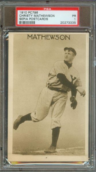 1910 PC796 Christy Mathewson - Sepia Postcards  PSA 1 (EX+ look)