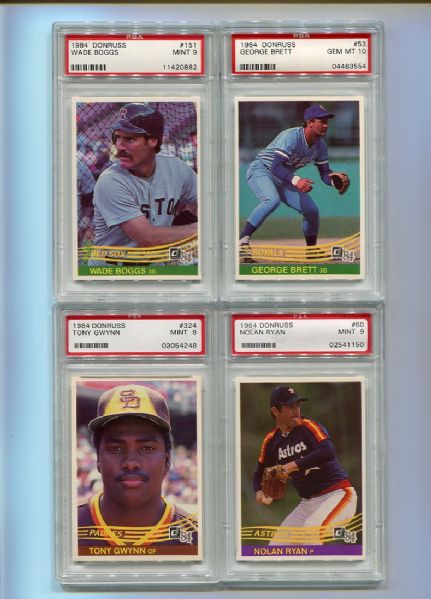 1984 Donruss Lot of  49 PSA 9s & 1 10(George Brett) Includes Other HOFers 
