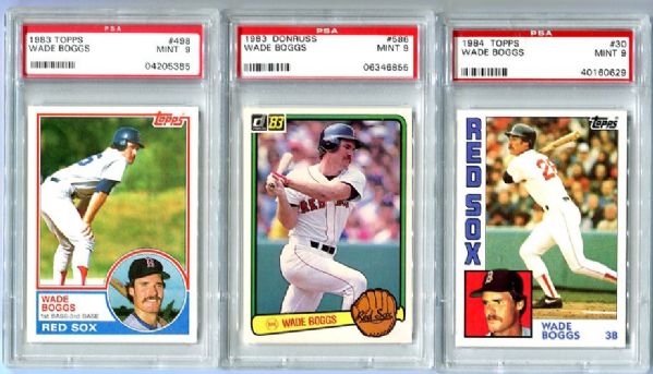 Six Wade Boggs Cards all PSA 9